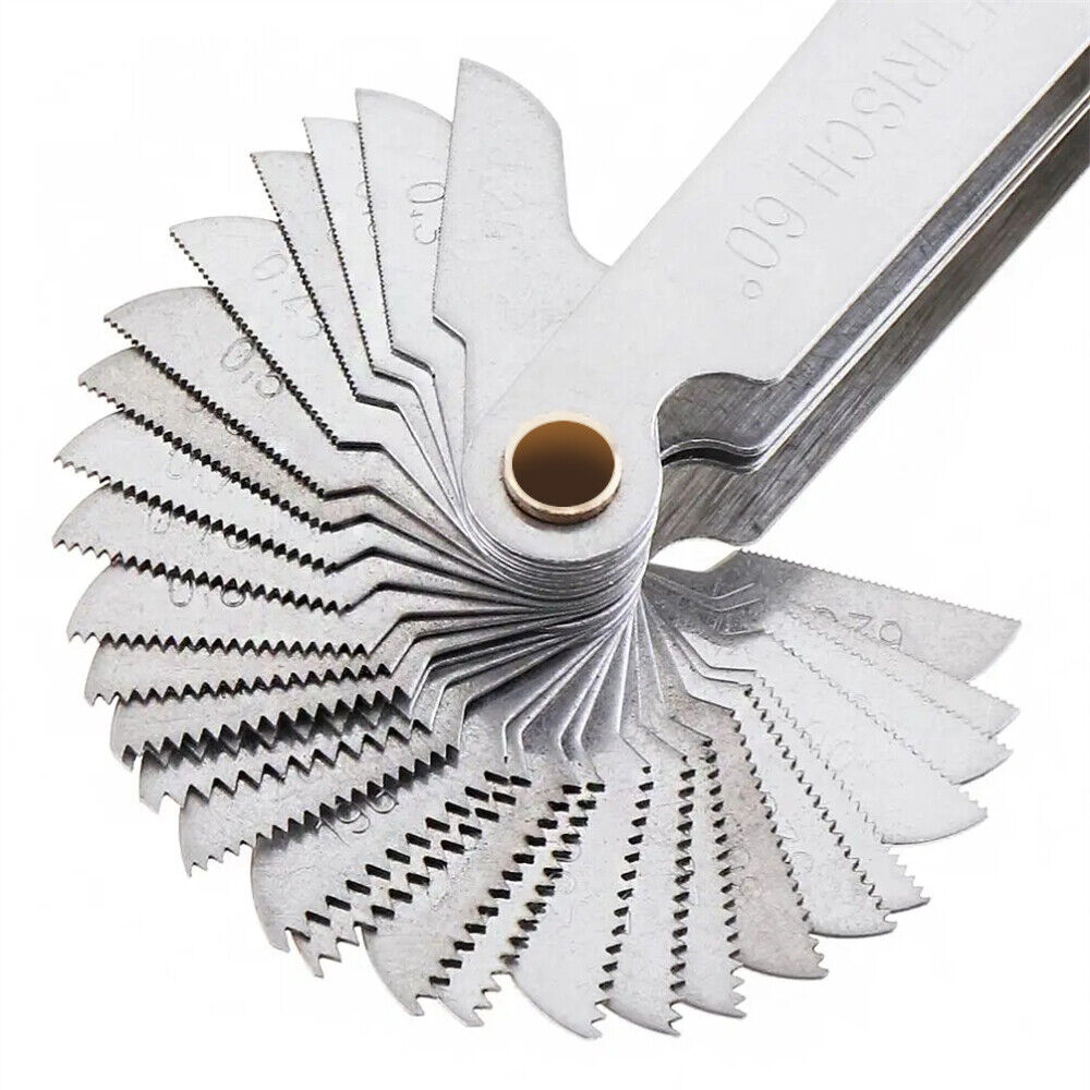 52 Blades Screw Thread Gauge Angle 60° Metric 55° Imperial Tap Pitch Inspection