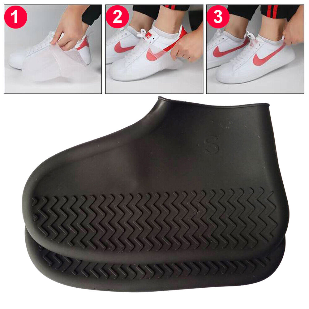 SHOE COVER WATERPROOF Silicone Non Slip Rain Water RUBBER Foot Boot Overshoe