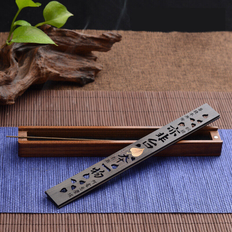 Sandalwood Incense Stick Holder Burning Incense Box Incense Burner Ash Catcher~