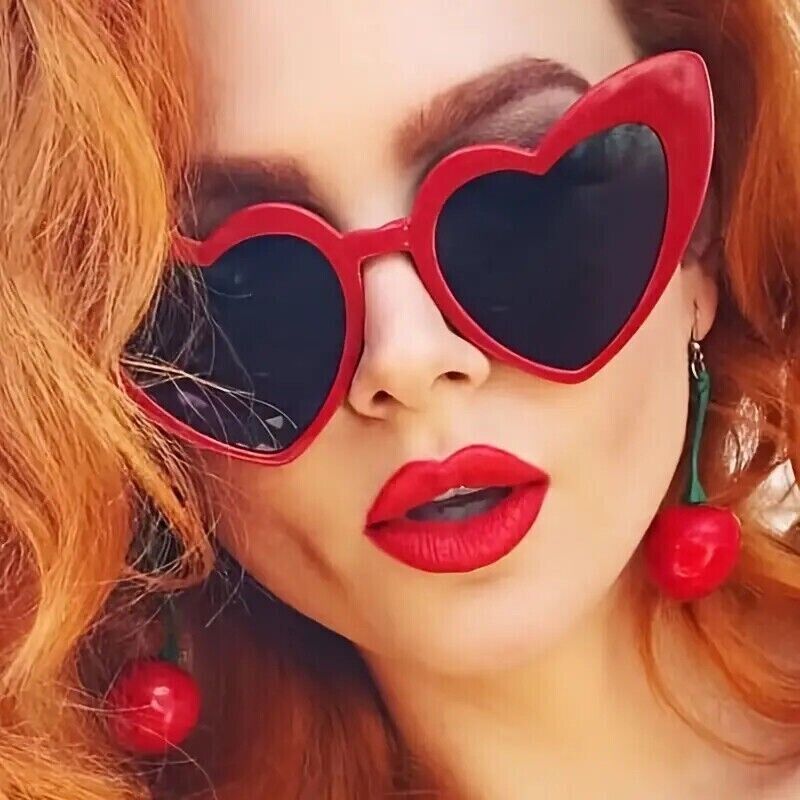 Women LOVE Heart Shaped Sunglasses Retro Gradient Color Lens Eye Glasses