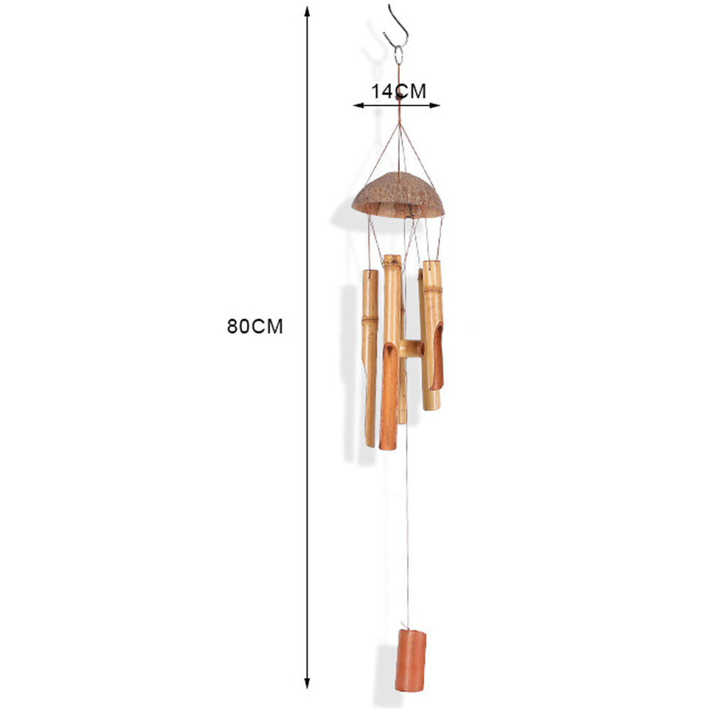 2pcs Wooden Wind Chimes Outdoor Bamboo with Amazing Deep Tone For Garden Patio Home