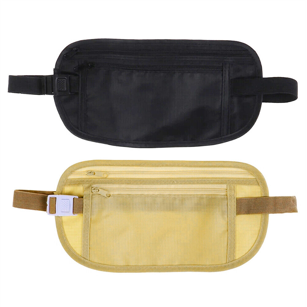 Travel Passport Waist Money Security Bag Pouch Belt Secure Ticket & Card Wallet