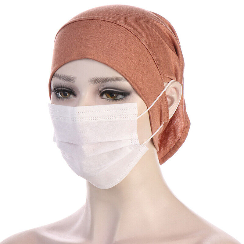 Women Muslim Stretch Turban Hat Chemo Cap Hair Loss Head Scarf Wrap Hijab Cap .