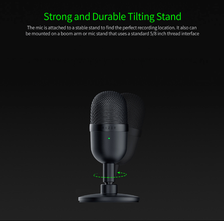 Razer Seiren Mini Microphone Ultra Compact Condenser Recording Gaming USB Mic