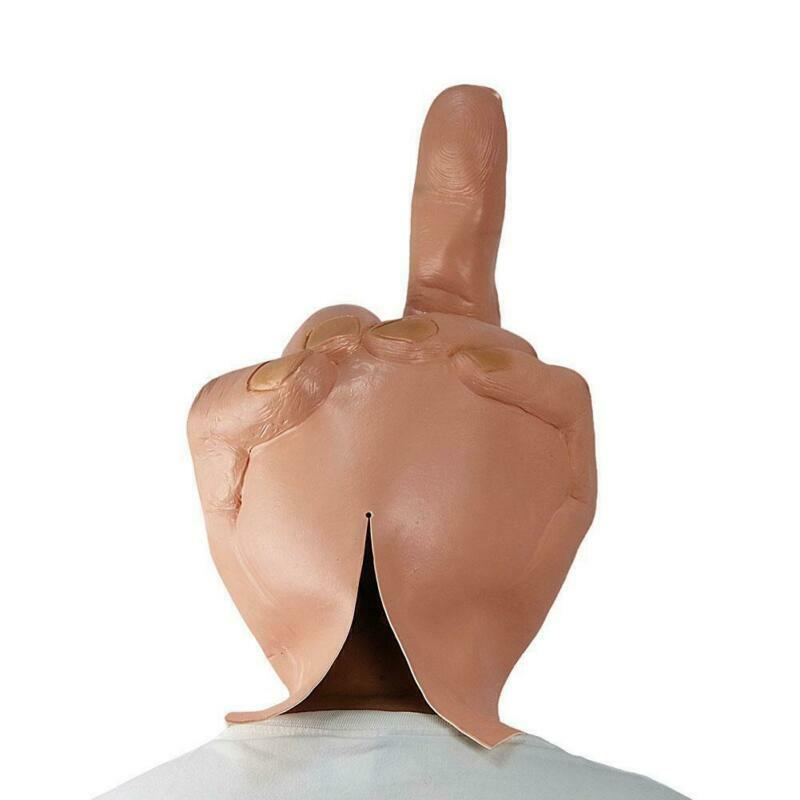 Scary Middle Finger Halloween Mask Full Head Costume Party Cosplay Prop 2021