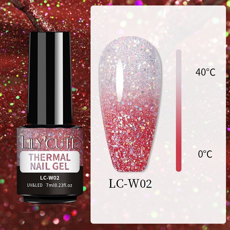 LILYCUTE Thermal Gel Polish Soak Off UV LED Color Changing Gel Nail Art Varnish