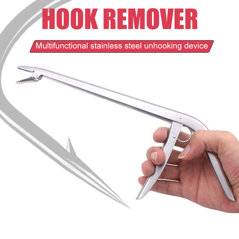 NEW Stainless Steel Fishing Hook Remover Extractor Unhooking Device Clamp Clip