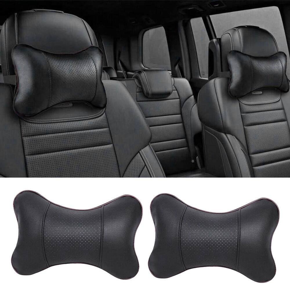 2x Car Seat Support Cushion Head Neck Rest Pad Travel Comfort Headrest Pillow