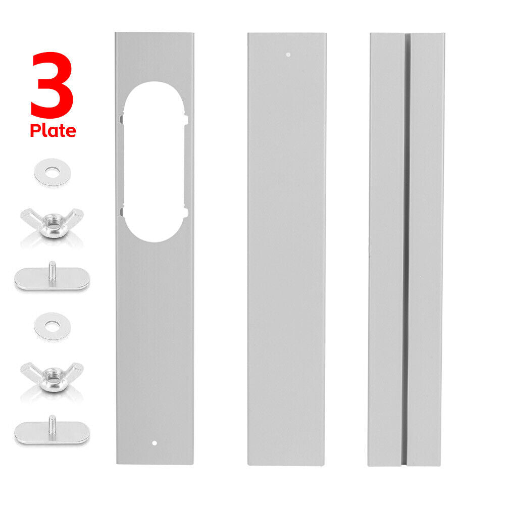 3pcs For Portable Air Conditioner Window Slide Kit Plate White w/ Screws