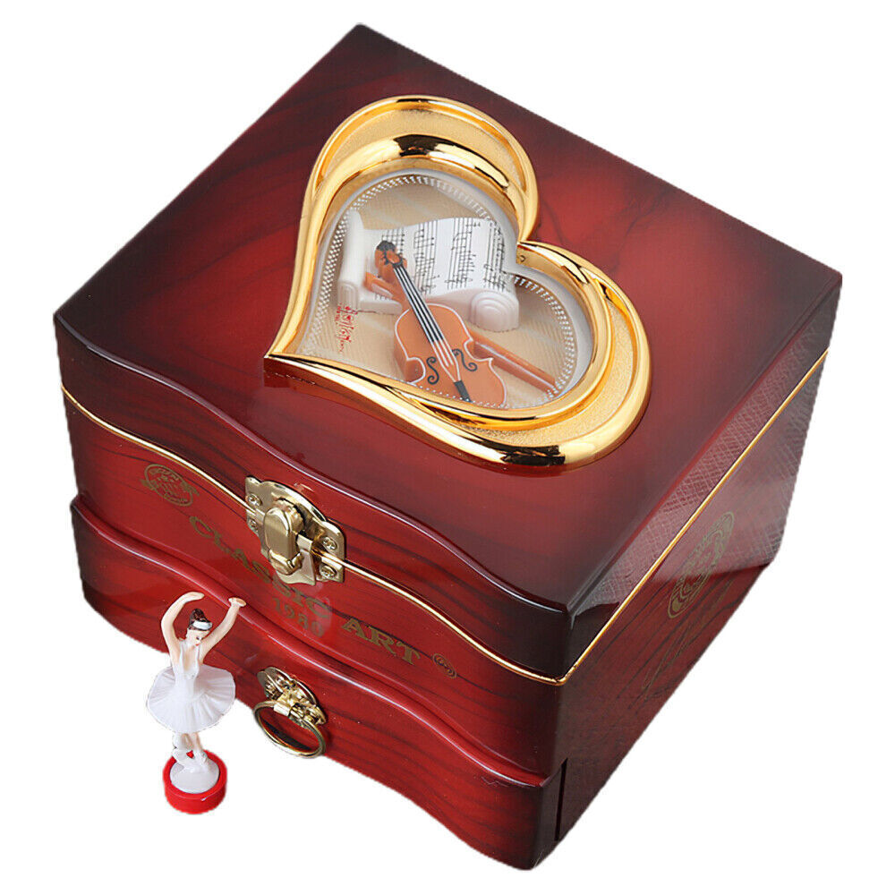 Musical Jewellery Box Rotating Ballerina Dancer Music Box Storage Organizer Gift