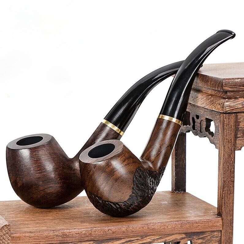 New Tobacco Pipe Classic Ebony Wood Tobacco Smoking Pipes 9mm Filter Element