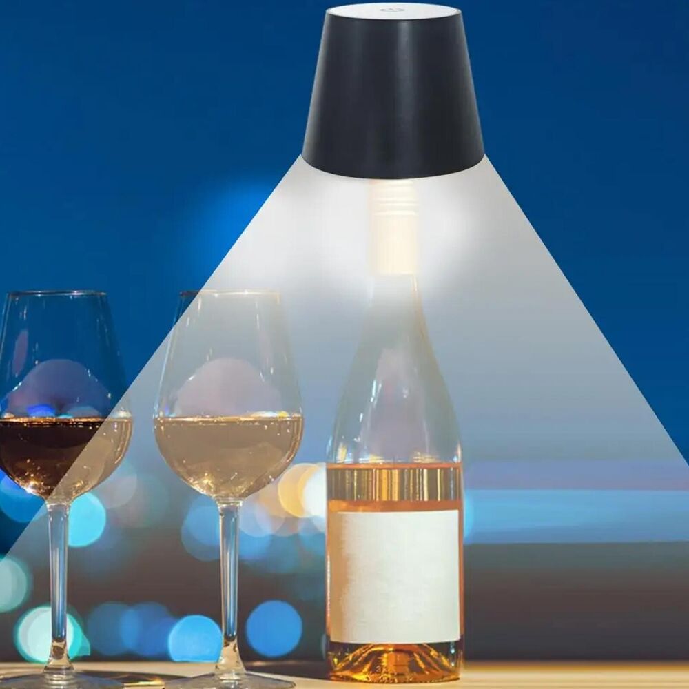 2pcs Wireless Bottle Lamp, Touch 3 Color Dimming LED Wine Bottle Lamp for Party Bars