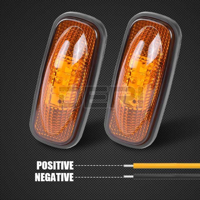 2X Amber Marker Lights LED Clearance Side Light Lamp Truck Trailer RV Waterproof