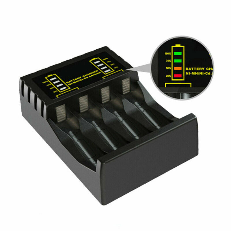 4 Slot Intelligent Batteries Charger For AAA AA NI-MH NI-CD Rechargeable Battery