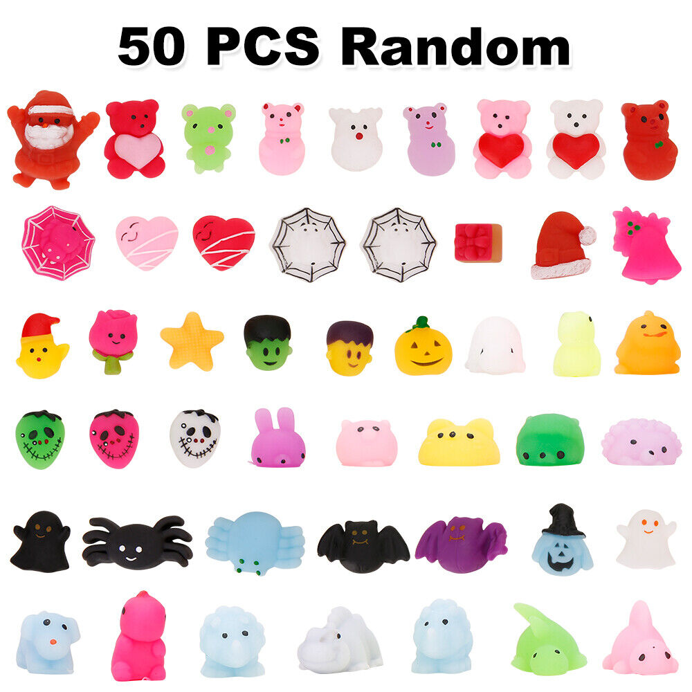 50x Cute Mini Animal Squishies Kawaii Mochi Squeeze Toys Stretch Stress Squishy