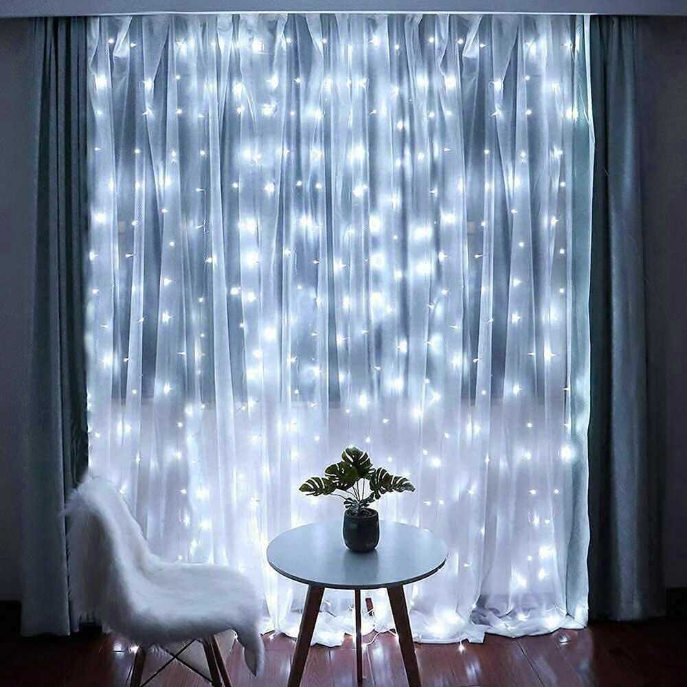 300 LED Window Curtain String Light Christmas Party Outdoor Indoor Decorations