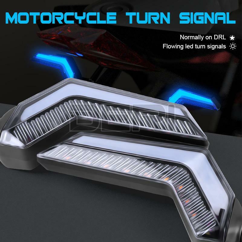 2x Motorcycle Turn Signal LED Blue Blinker Indicator Lights Amber Flowing Lamp