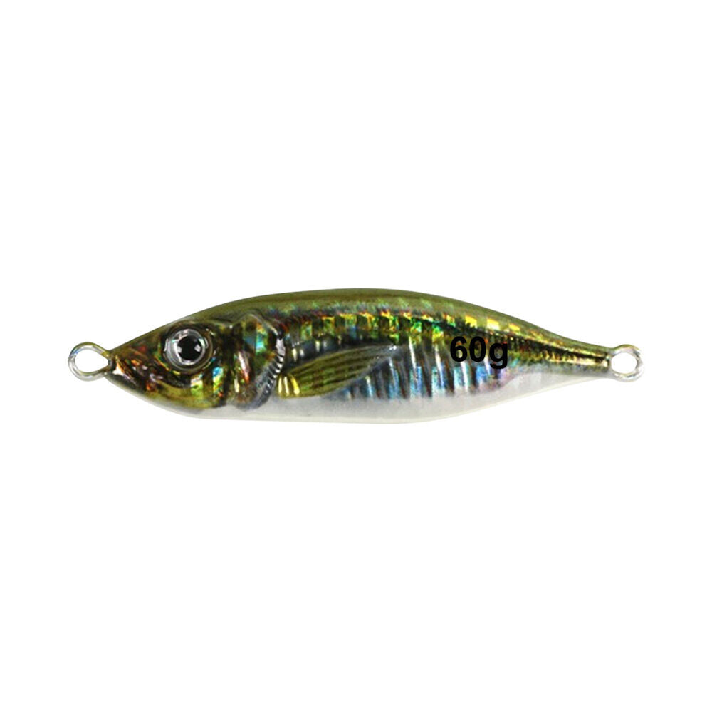 3D Print Artificial Hard Fish Lure 60g for Seawater Freshwater (Gold Green 60g)