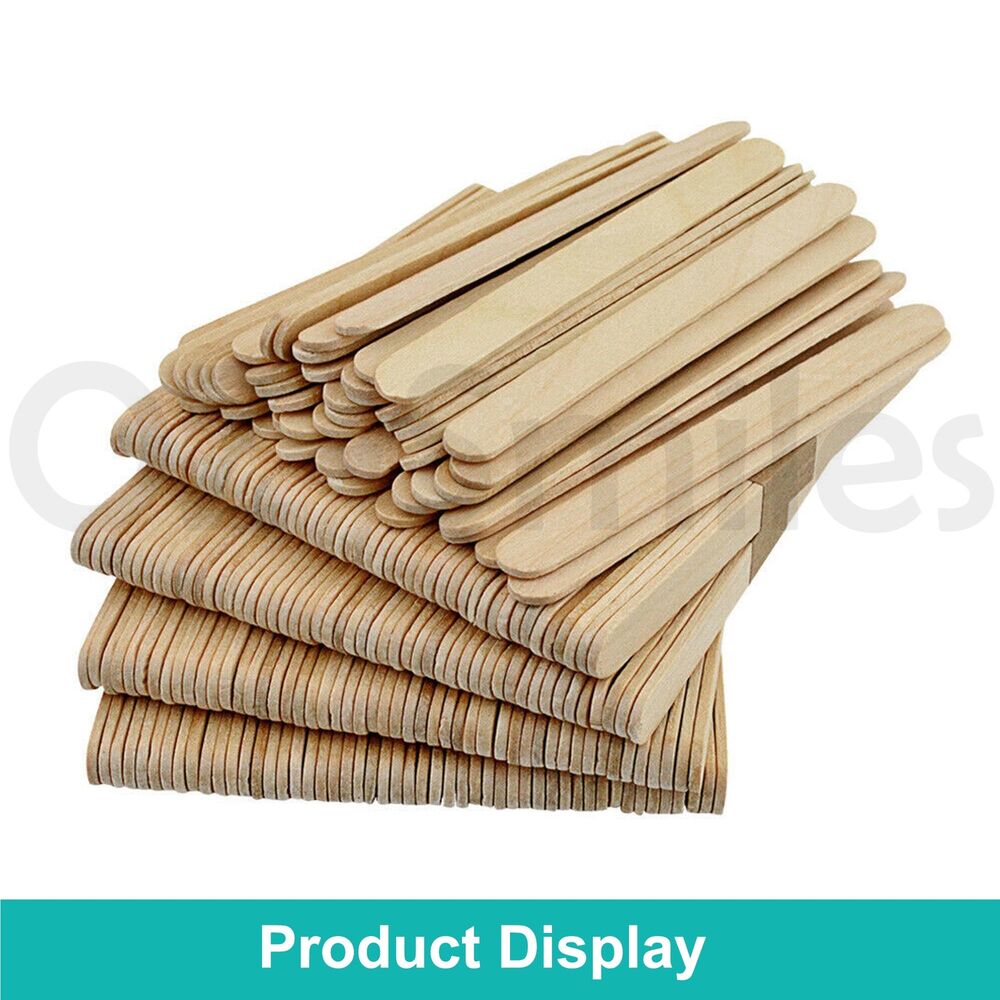 100 x Wooden Craft Stick Paddle Pop Sticks Coffee Tea Ice Cream 11.5 X 1cm