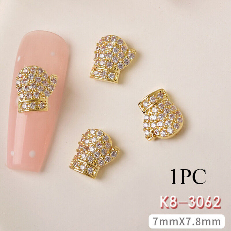 3D Luxury Nails Charms Christmas Glitter Jewelry Gift Art Rhinestones Decor