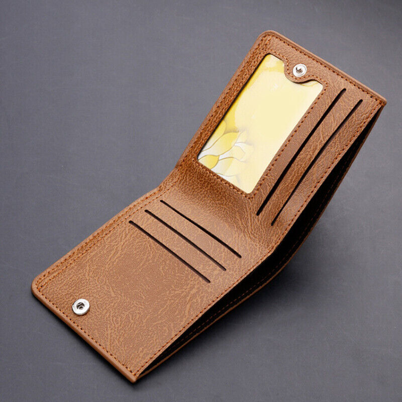 Men's Leather Bifold ID Card Holder Purse Wallet Billfold Handbag Slim Clutch