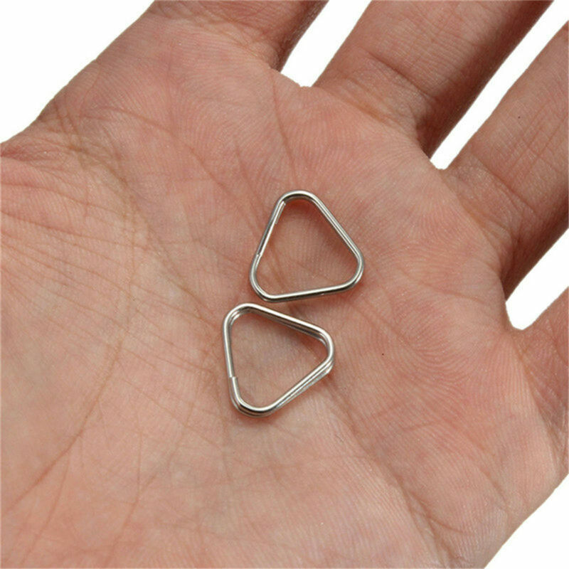 50pcs Metal Triangle Rings Split Camera Strap Hook Replacement Parts