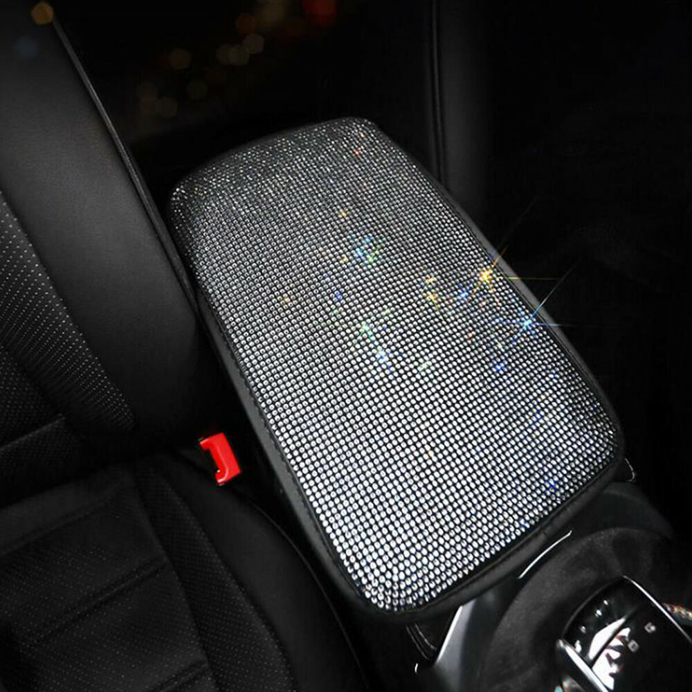 Universal Sparkle Bling White Rhinestone Diamond Car Cover Interior Accessories