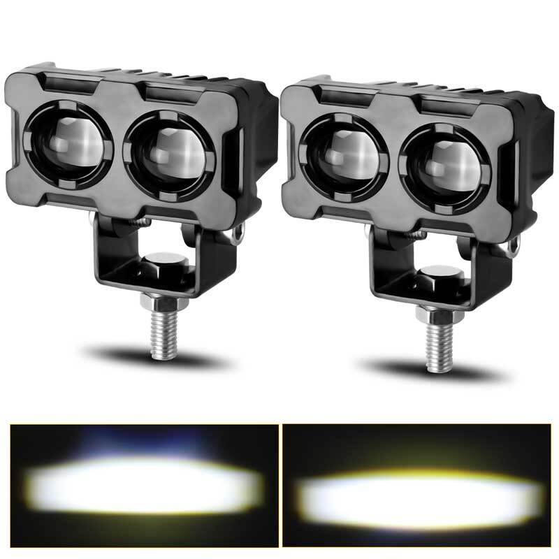 2x Mini Motorcycle LED Spot Light Headlight Driving Fog Lamp White Truck 12V 24V