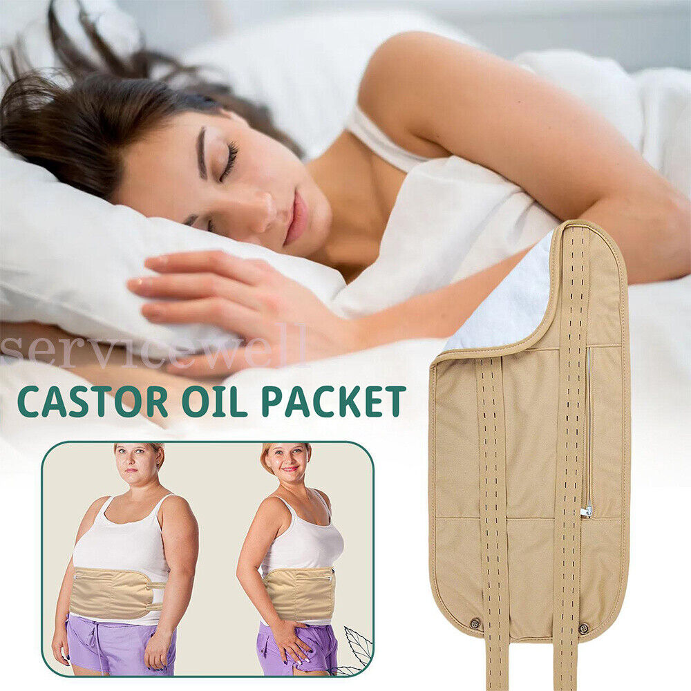 Reusable Castor Oil Packet Kit for Liver Detox Insomnia Constipation Inflammatio