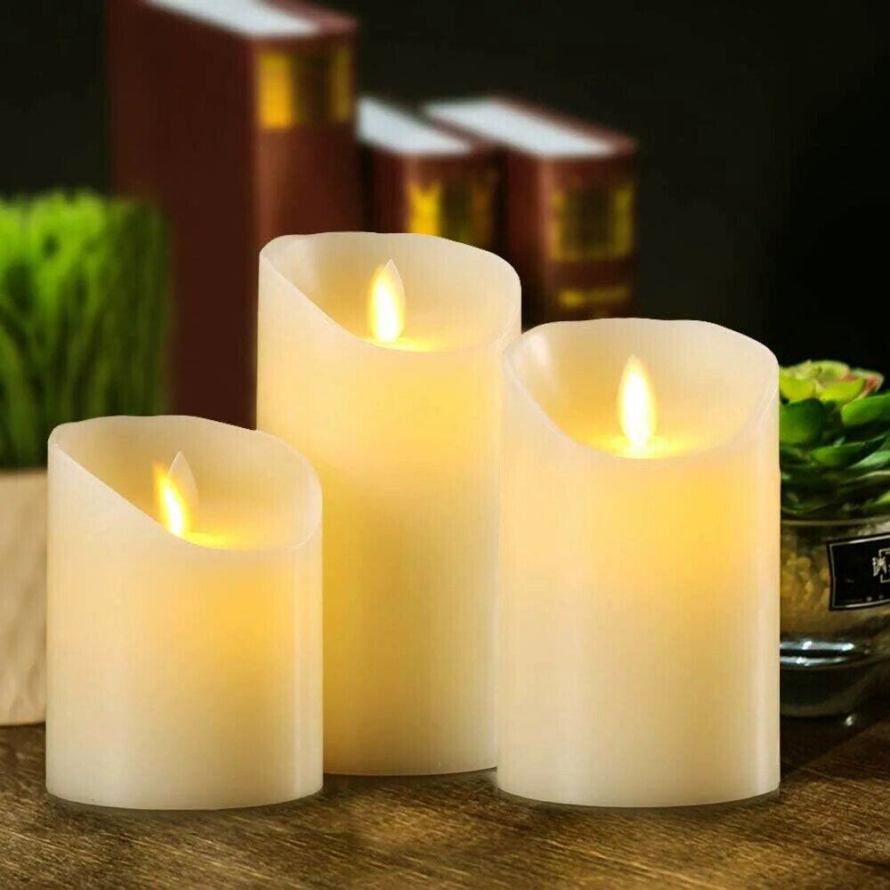 3x LED Battery Operated Tea Light Candles Wedding Party Realistic Candless Decor