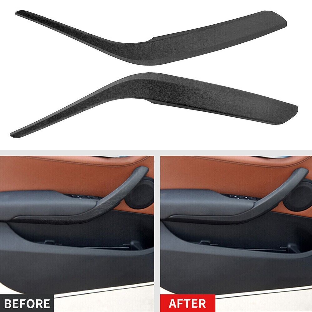 Left & Right Inner Door Handle Pull Panel Trim Black for BMW X1 E84 2009-2016