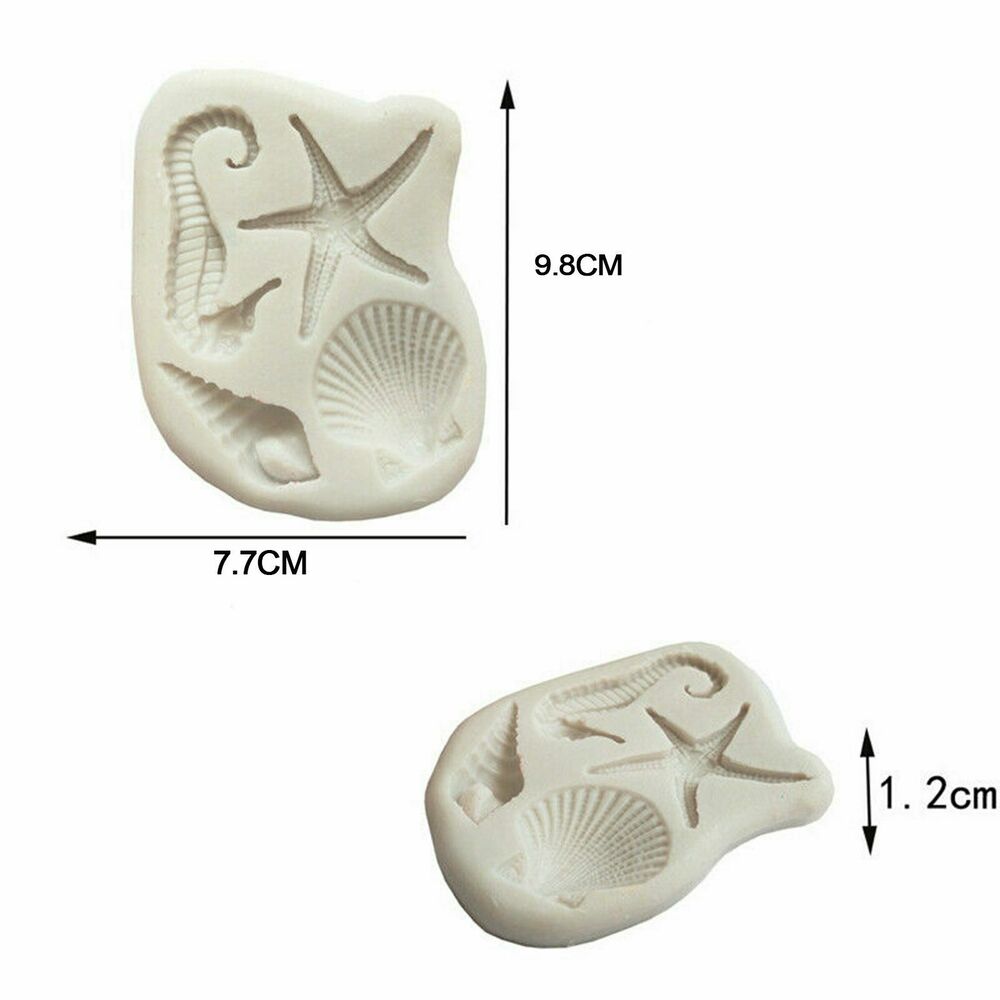 Sea Horse Conch Silicone Fondant Cake Sugarcraft Mould Chocolate Baking Mold DIY