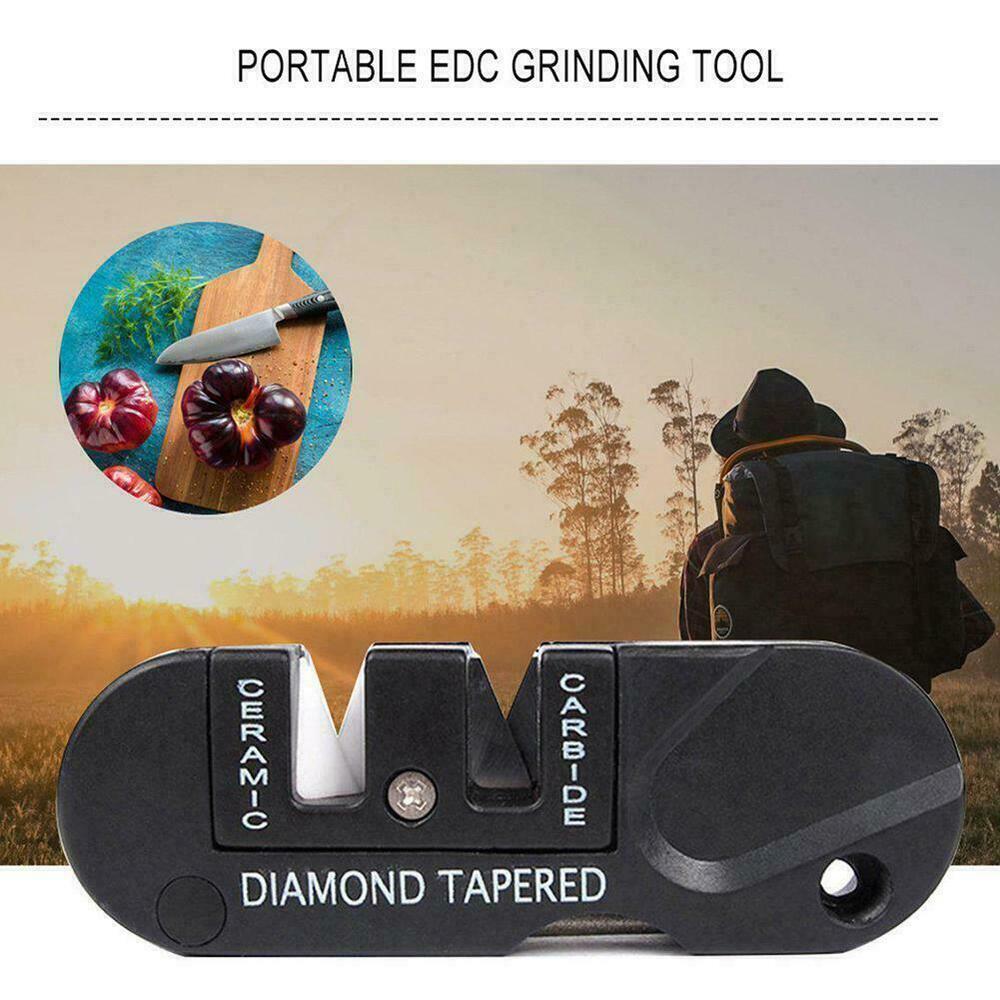 3in1 Outdoor Pocket CUTTING TOOL SHARPENER Mini Ceramic -10% Sharpening