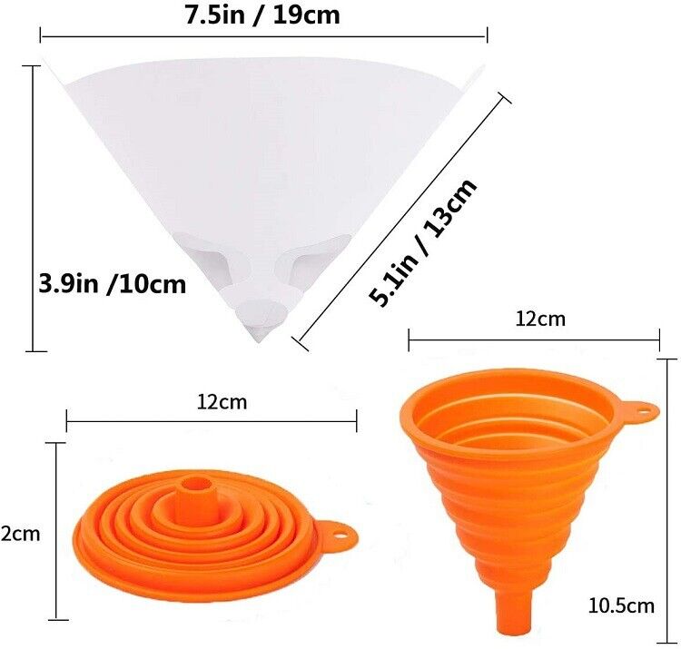 100pcs Micron Paper Cone Filter Strainer Fine Paint Fliter + 1x Funnel