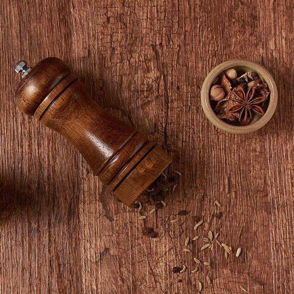 Manual Pepper Grinder Wooden Salt And Pepper Mill Multi-Purpose Kitchen Tool