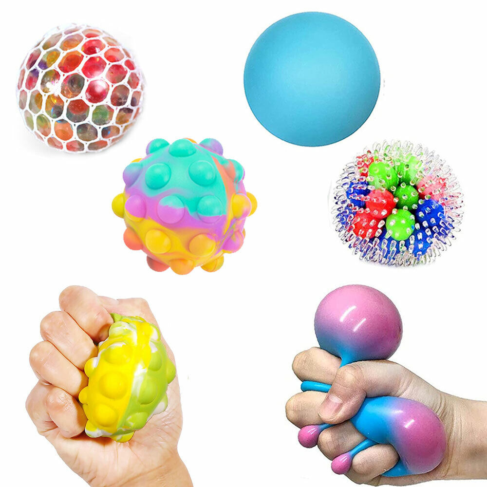 4pcs Squishy Stress Balls DNA Sensory Squeeze Fidget Toys Set for Anxiety Autism ADHD