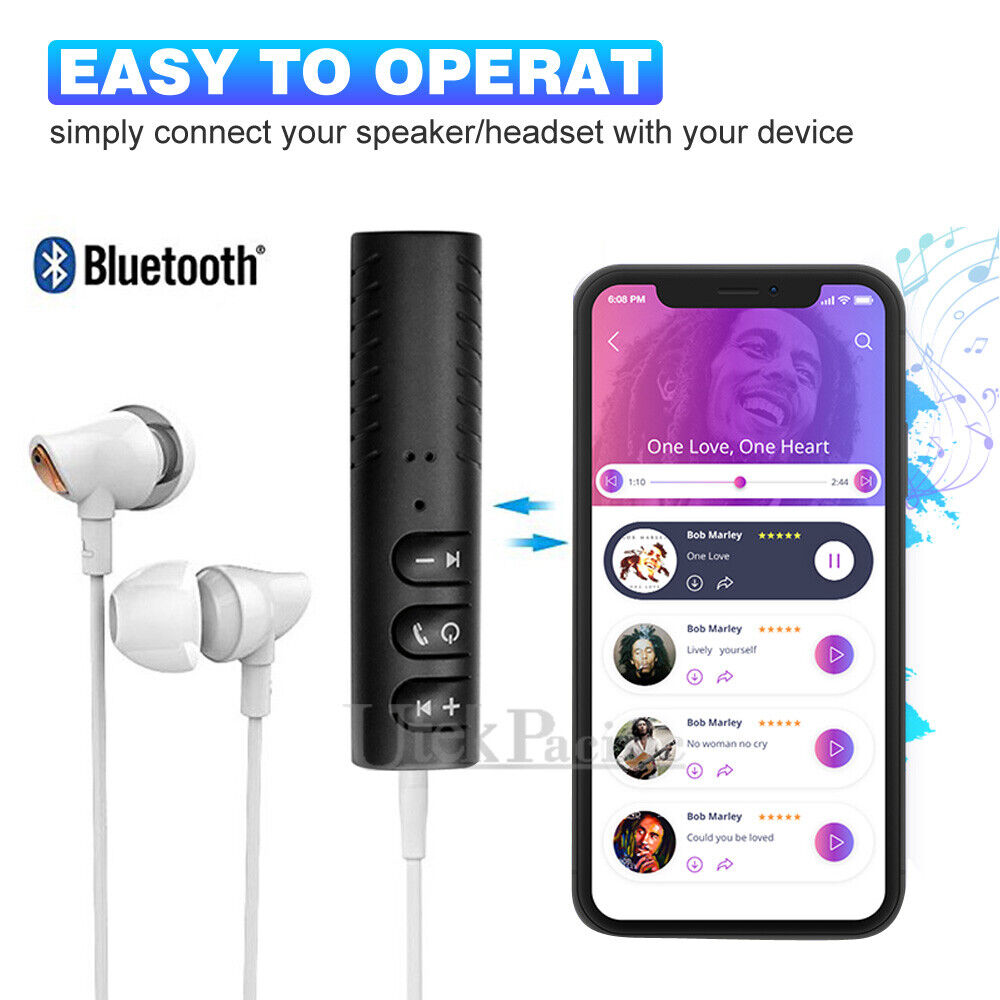 Wireless Bluetooth 3.5mm AUX Audio Music Receiver Stereo Home Car Transmitter