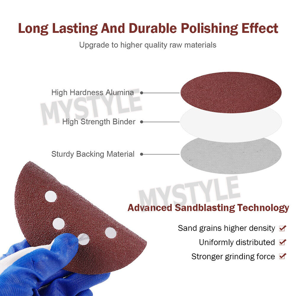 Sanding Discs 125mm 5" 8-Hole  Grit Orbital Sander Pads Sandpaper