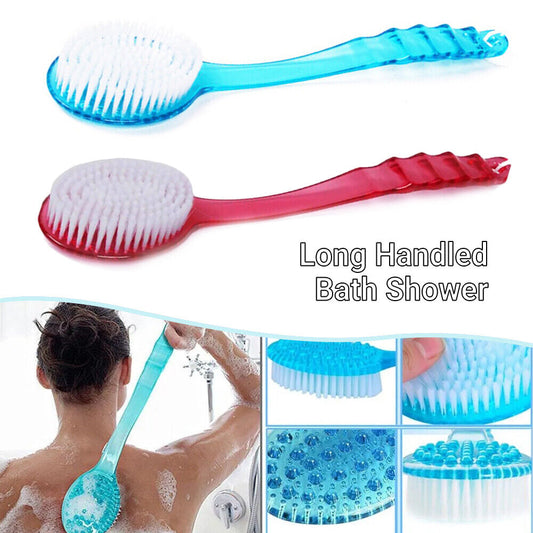 Back Brush Scrubber Long Handled Bath Shower Body Massager Skin Cleaning Tool