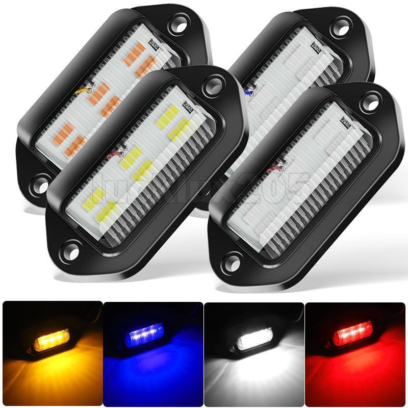 10pcs 6 LED License Number Plate Light Side Lamp for Truck SUV Trailer Lorry 12/24V