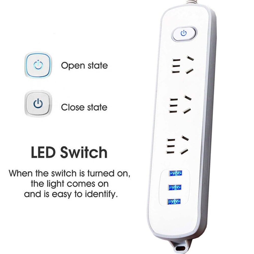 USB Charging Power Board 2/4 Way Outlet Socket Charger Ports Surge Protector New