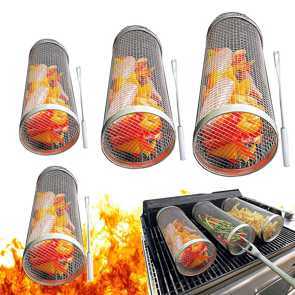 BBQ Net Cooking Tool BBQ Grill Basket for Outdoor Picnic Camping Bonfire Party