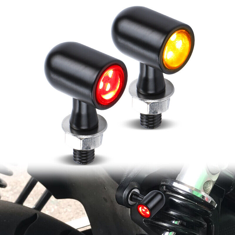 2X LED Motorcycle Indicator Mini Turn Signal Blinker Brake Light Universal Lamp