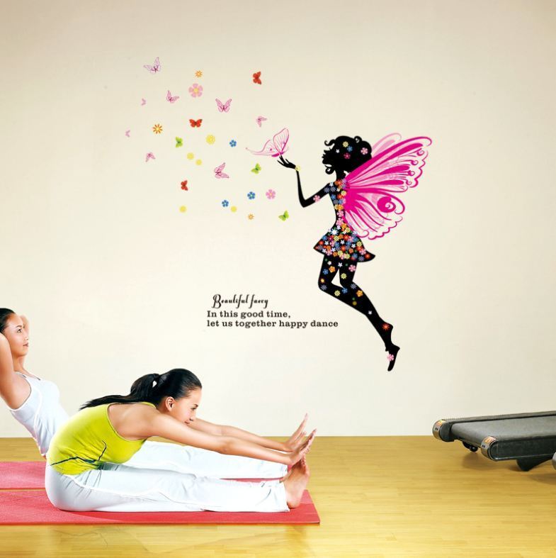 Wall Stickers Removable Fairy Wing Girl Butterfly Kids Mural Room Decal Romantic