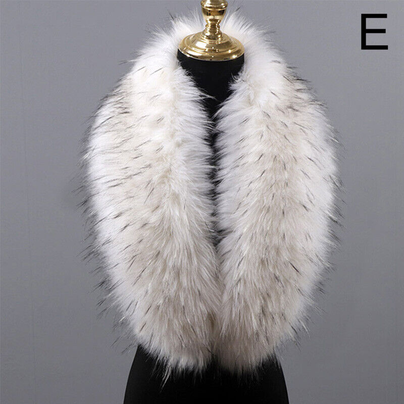 Women Winter Warm Fluffy Collar Scarf Faux Fox Fur Shawl Neck Warmer Wraps Stole