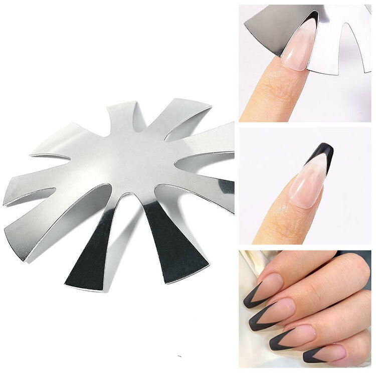 French Tip Smile V Line Edge Cutter Stencil Trimmer Nail Art Styling DIY Tool