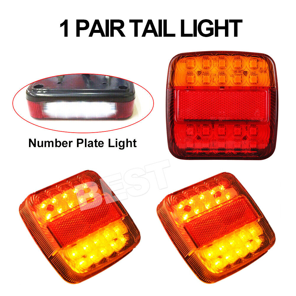 2X Trailer tail lights 26 LED Stop Tail Lights Kit Submersible Boat Truck Lamp