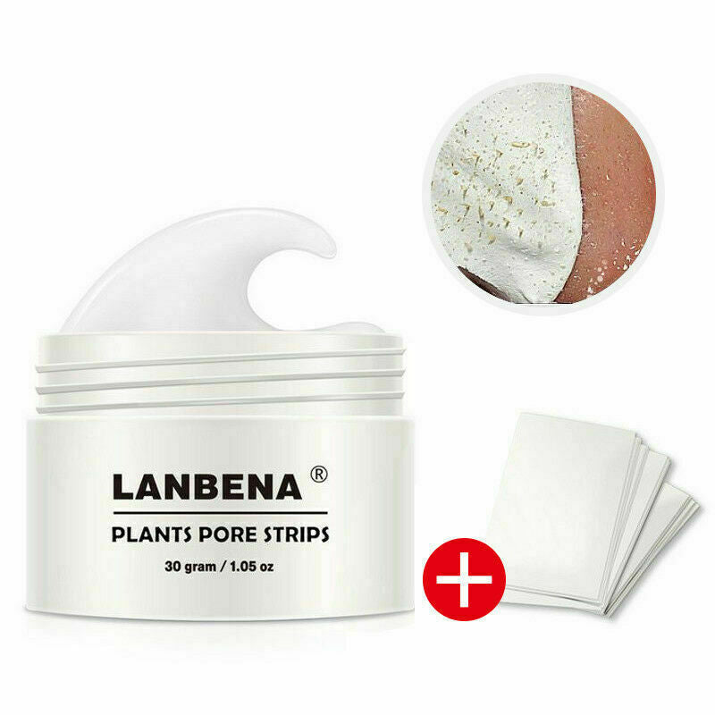 60Pcs LANBENA Blackhead Remover Cream Face Nose Clean Pore Strips Acne Peel Off