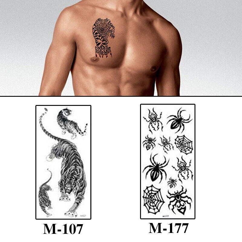 2Pcs Temporary Tattoo Sticker Cool Waterproof Leg Clavicle Fake Tattoos Body Art