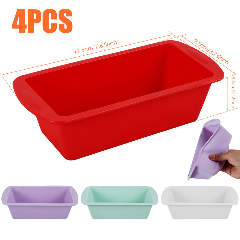 4Pcs Silicone Bread Loaf Pan Non Stick Loaf Baking Mold Heat Resistant